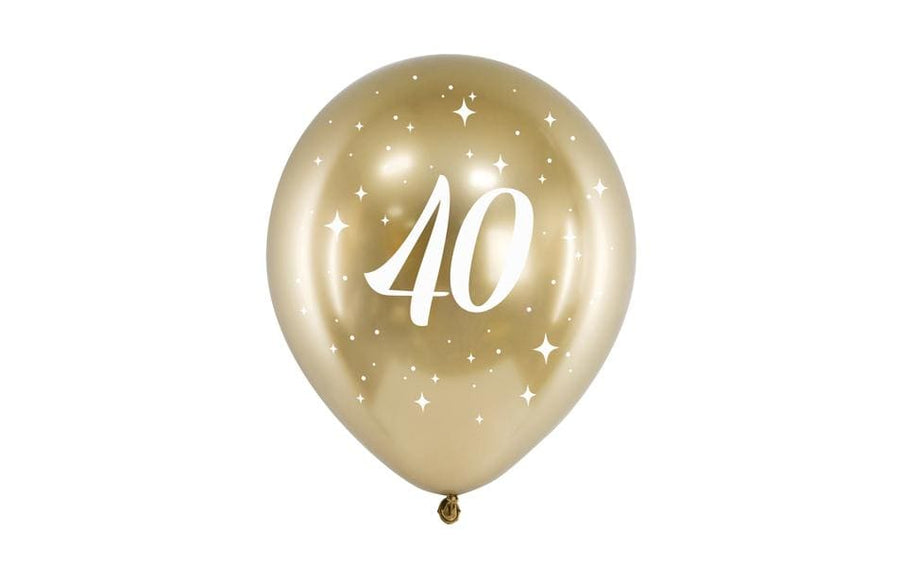 Partydeco PartyDeco Glossy Ballons 40, 6er-Set Gold