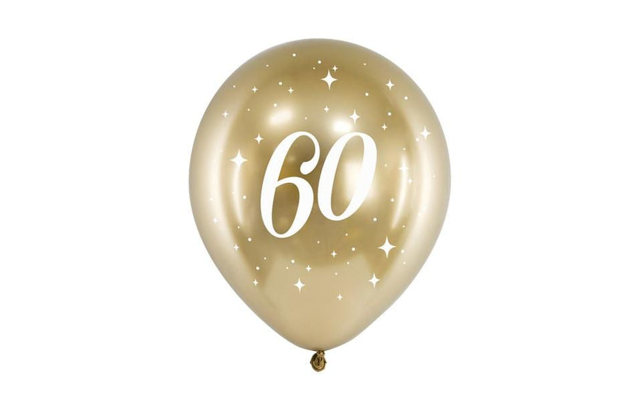Partydeco PartyDeco Glossy Ballons 60, 6er-Set Gold