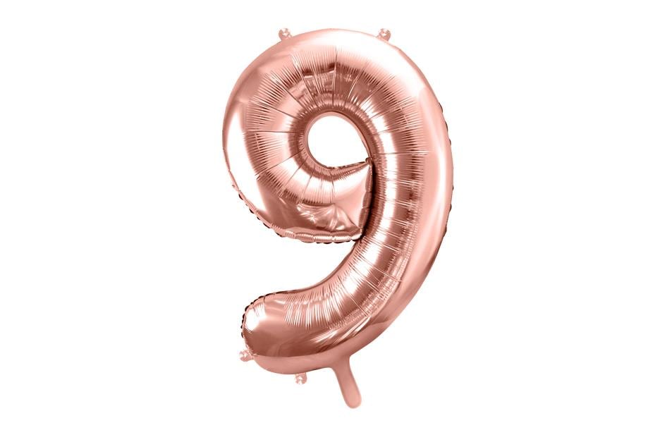Folienballon Zahl 9 Gross Silber 86 cm