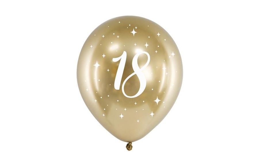 Partydeco PartyDeco Glossy Ballons 18, 6er-Set Gold