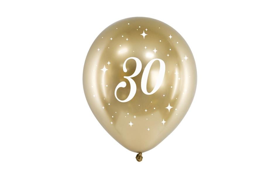 Partydeco PartyDeco Glossy Ballons 30, 6er-Set Gold