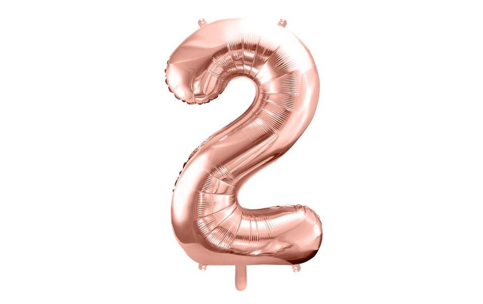 Partydeco Folienballon Zahl 2 gross