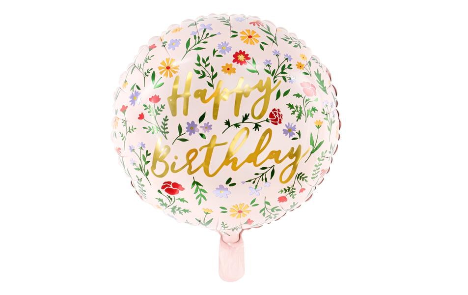 Folienballon Happy Birthday 40 cm Gold Schwarz