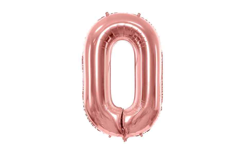Partydeco Folienballon Zahl 0, 86 Cm, Gold