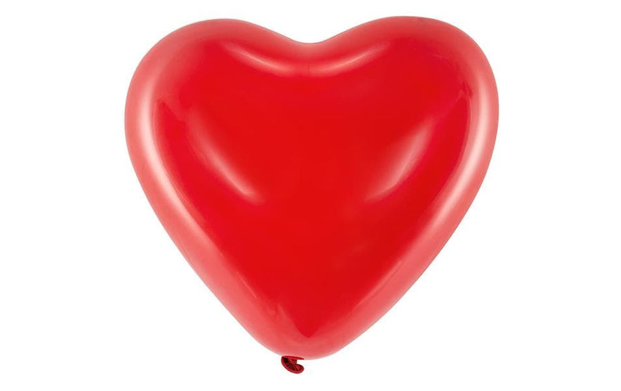 Partydeco PartyDeco Herzballons Pastellrot, 6er-Set Kirschrot