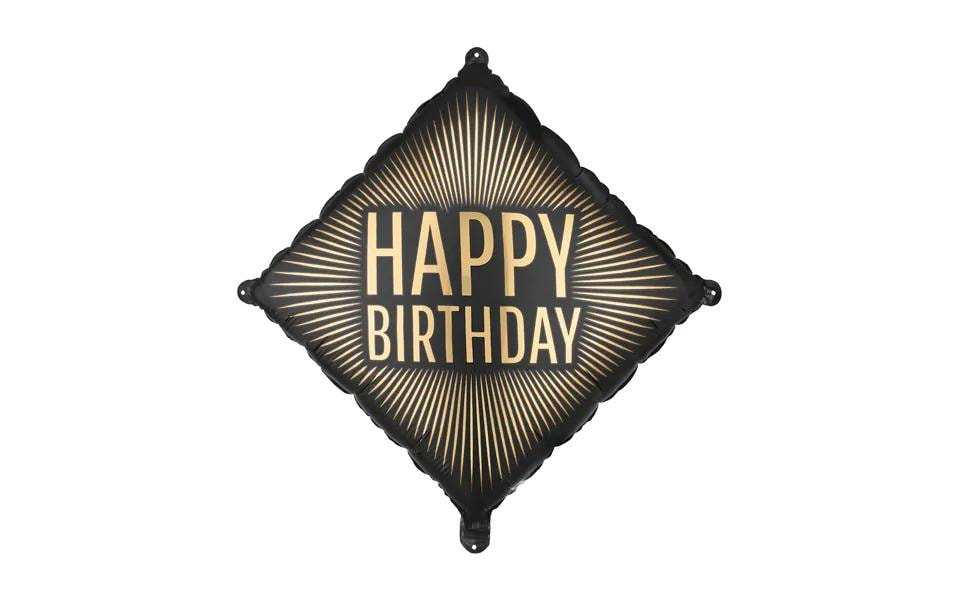 Partydeco Folienballon Happy Birthday 35 x 35 cm Marineblau