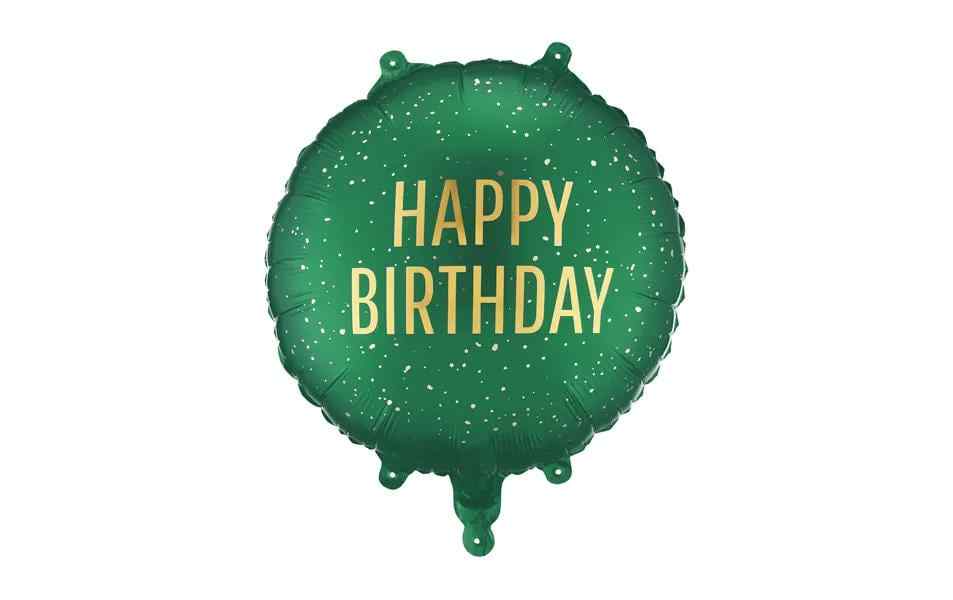 Partydeco Folienballon Happy Birthday 35 x 35 cm Marineblau