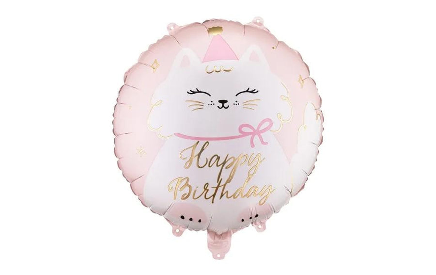 Partydeco PartyDeco Folienballon Scheibe Kätzchen Mehrfarbig/Hellrosa