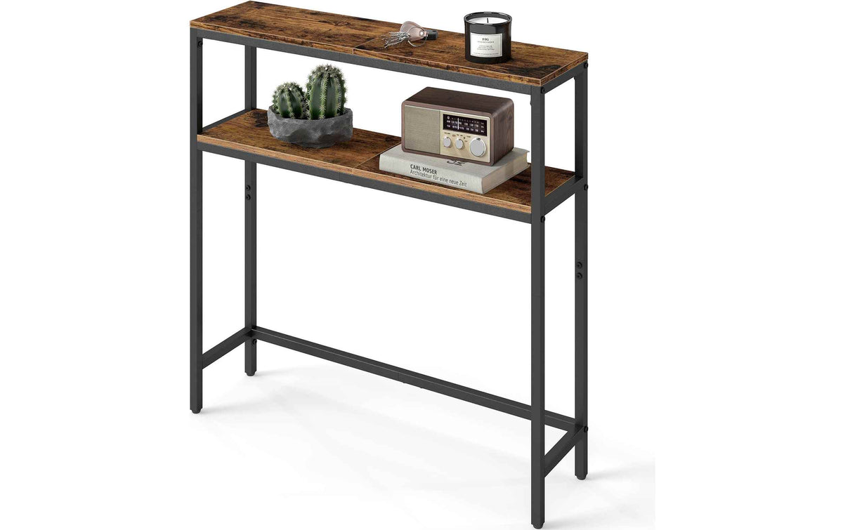 VASAGLE Konsolentisch 80 x 80 cm, Schwarz/Braun
