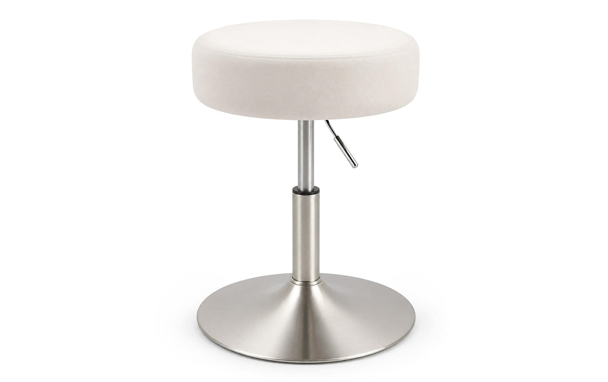Schminkhocker Weiss/Silber mit Stahlrahmen von relaxdays