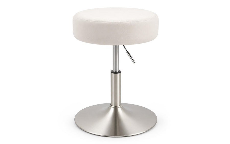 Schminkhocker Weiss/Silber mit Stahlrahmen von relaxdays