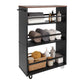 relaxdays Nischenordnungswagen 15 x 80 x 45 cm Schwarz/Braun