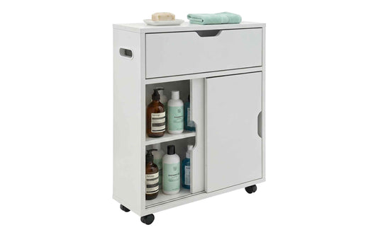 relaxdays Nischenwagen 17 x 67 cm, Weiss