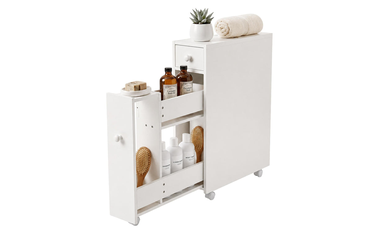 Nischenwagen 16 x 62 cm Weiss Relaxdays Badschrank