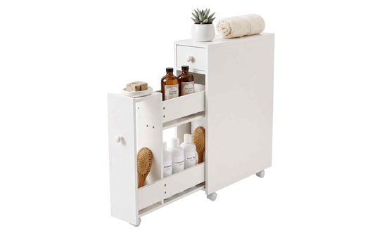 Relaxdays Nischenwagen Weiss, 16 x 62 x 48 cm