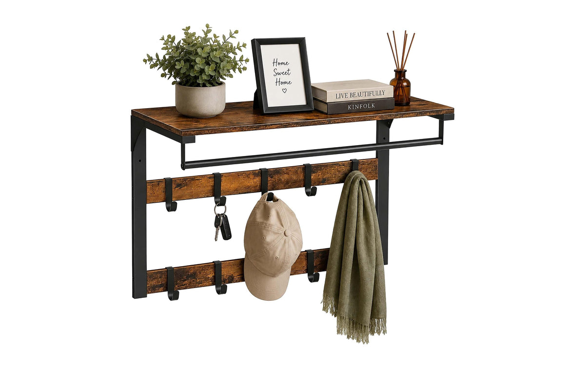Garderobe 80 cm x 42 cm Schwarz/Braun von relaxdays