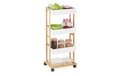 Küchenwagen 40 x 88 cm Weiss/Braun Relaxdays