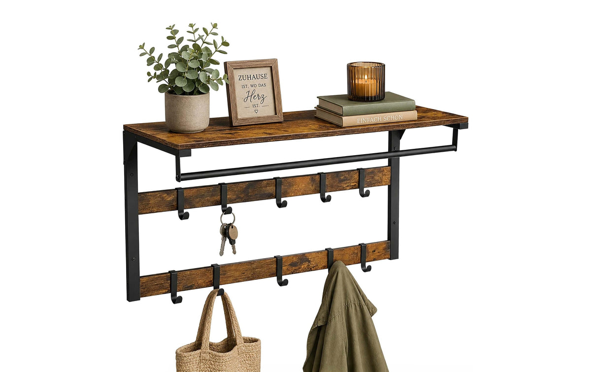 Garderobe 80 cm x 42 cm Schwarz/Braun von relaxdays