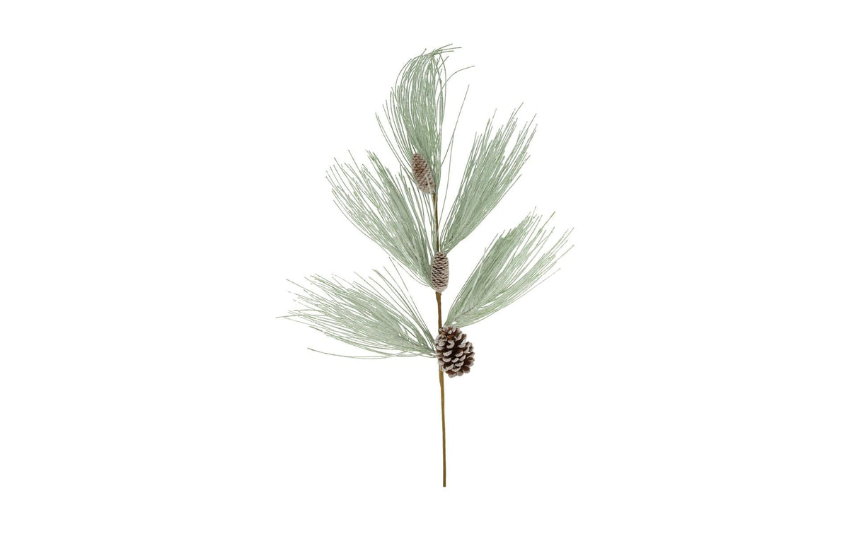 Weihnachtsdekoration Kieferast mit Zapfen aus Holz und Kunststoff