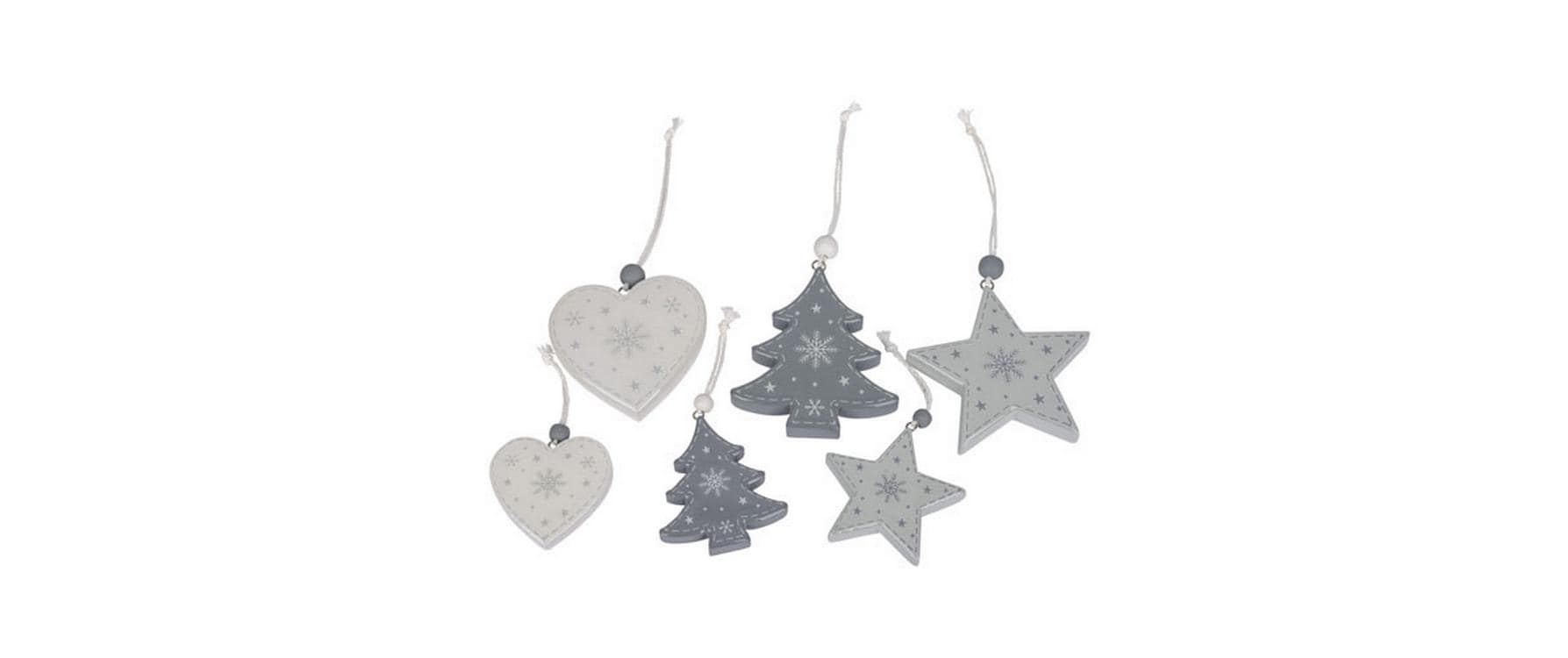 CHALET Holz Ornament-Hänger Set