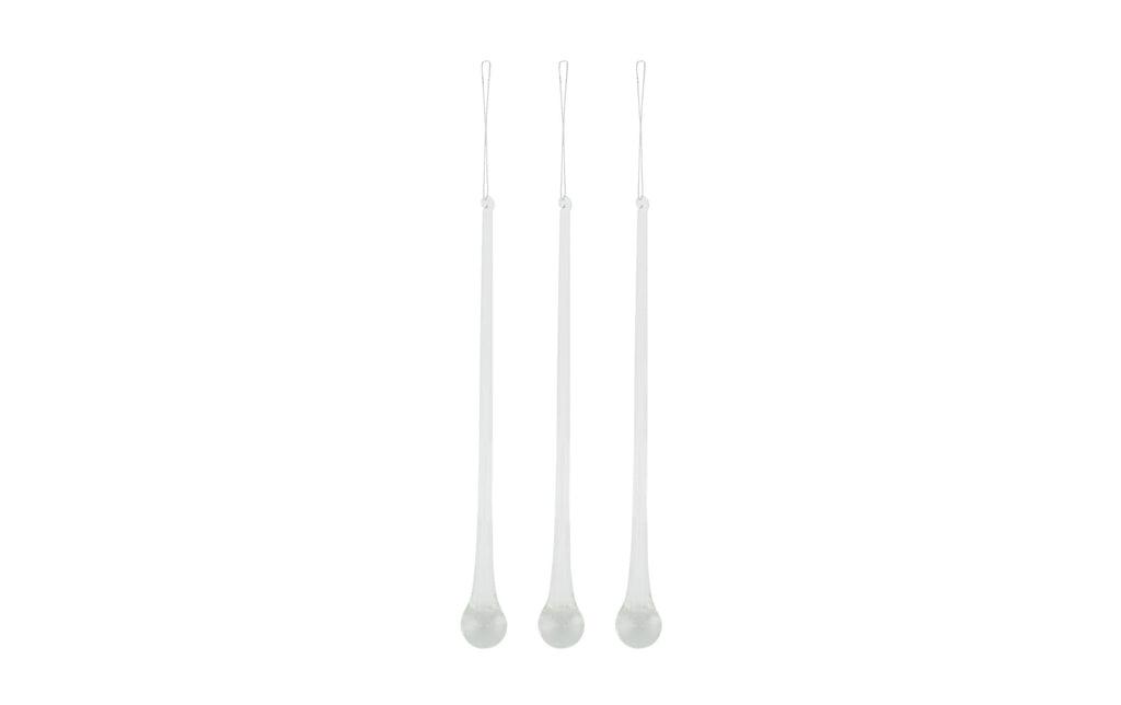 CHALET Eiszapfen Glas Aufhänger 3tlg.