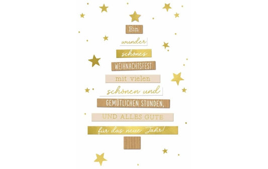 ABC Weihnachtskarte B6 Mit Goldenen Details