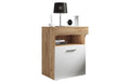 Nachttisch Slepal M 45 x 61 cm Braun/Weiss VCM