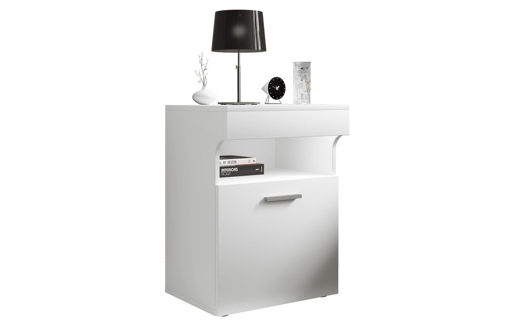 Nachttisch Slepal M 45 x 61 cm Braun/Weiss VCM