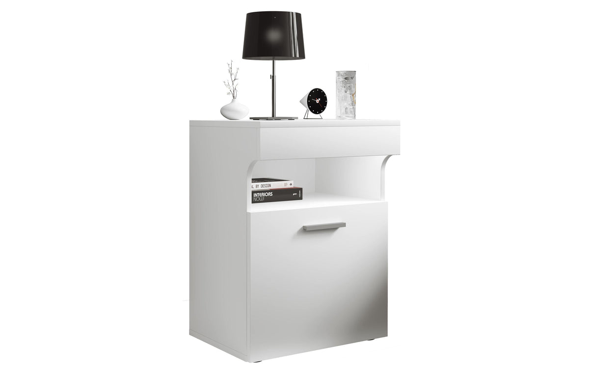 Nachttisch Slepal M 45 x 61 cm Braun/Weiss VCM