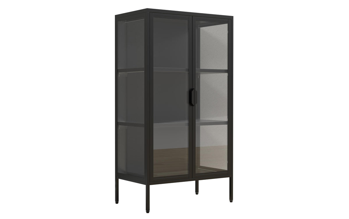 Kommode Floka M Vitrine 60x110 cm Schwarz VCM