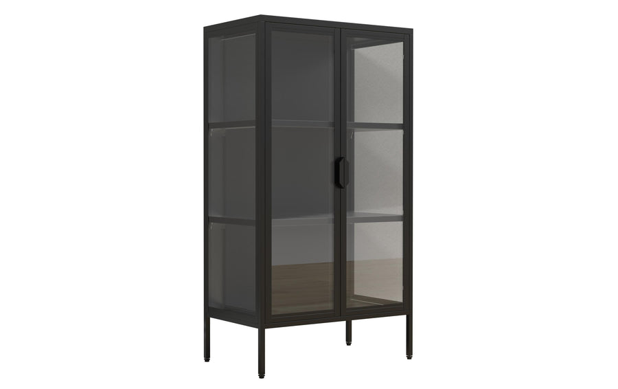Kommode Floka M Vitrine 60x110 cm Schwarz VCM