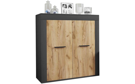 VCM Kommode Usilo 80 x 89 cm, Braun/Grau