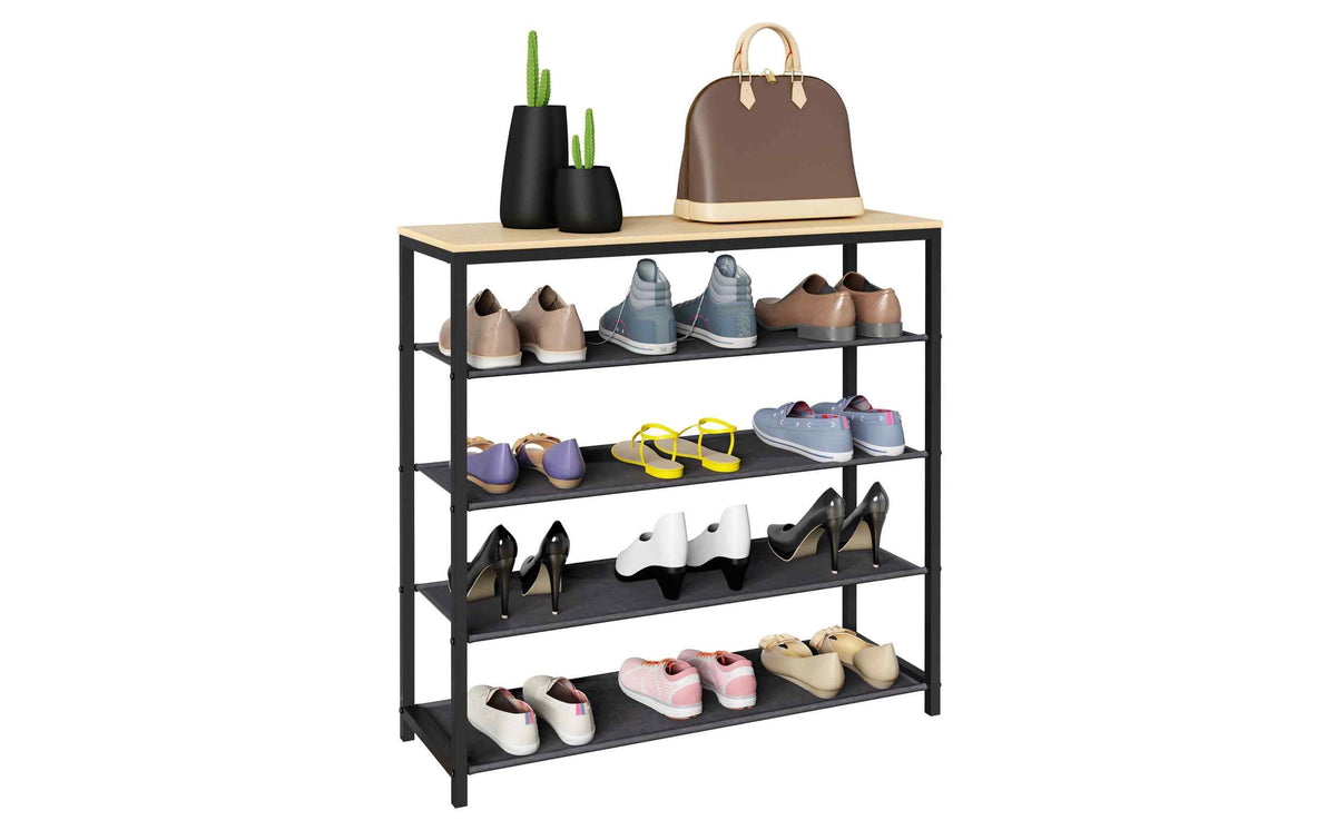 VCM Schuhregal Taliro 90 x 87 x 30 cm Braun/Schwarz