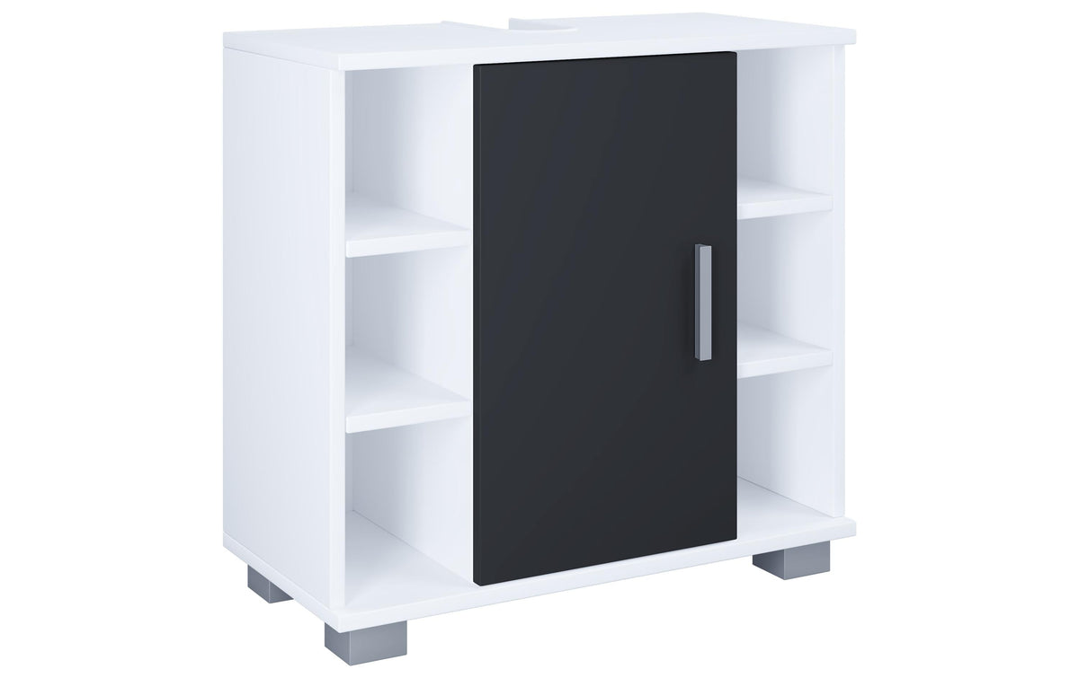 Lavabounterschrank Zalo M 60 x 58 cm Schwarz/Weiss von VCM