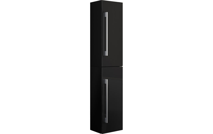 Badschrank Badinos 33x150 cm Schwarz von VCM