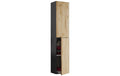 Badschrank Lendas 33x150 cm Braun/Grau von VCM