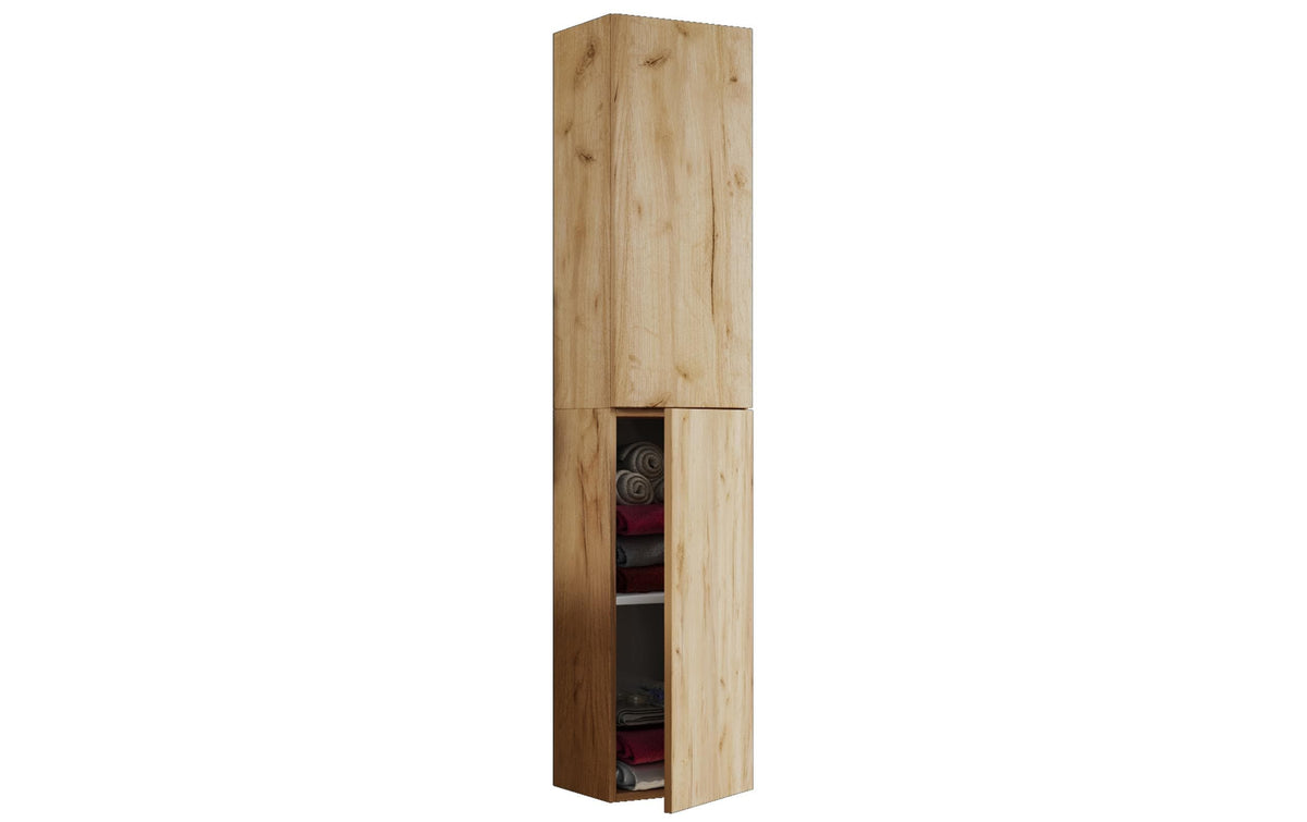 Badschrank Lendas 33x150 cm Braun/Grau von VCM