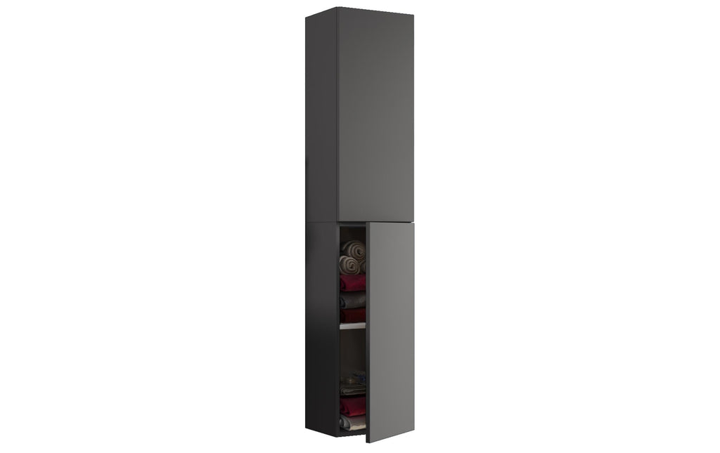 Badschrank Lendas 33x150 cm Braun/Grau von VCM
