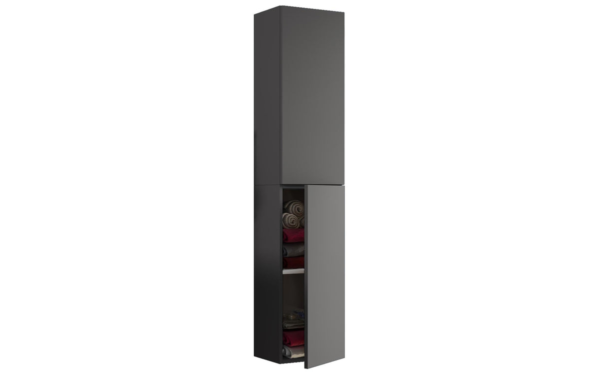 Badschrank Lendas 33x150 cm Braun/Grau von VCM