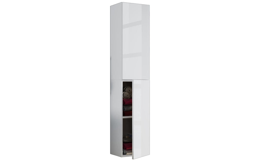 Badschrank Lendas 33x150 cm Braun/Grau von VCM