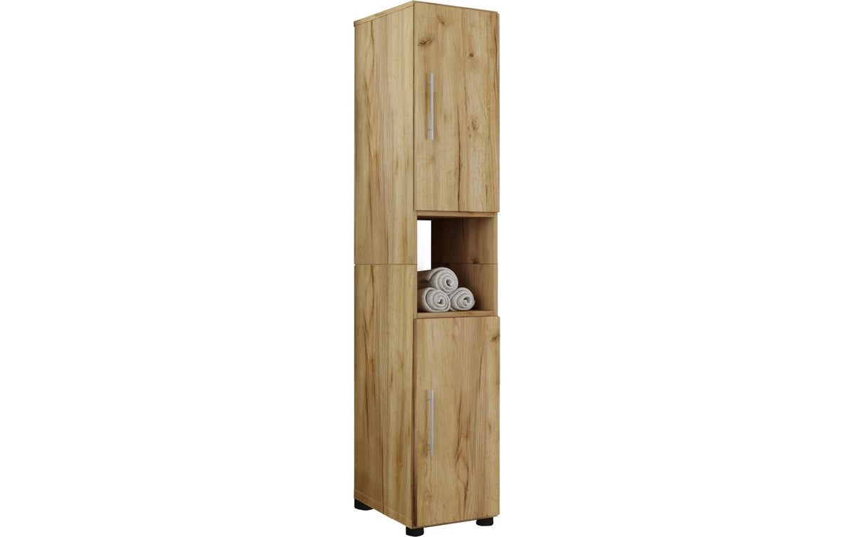 Badschrank Flandu 31 x 160 cm Braun/Grau von VCM