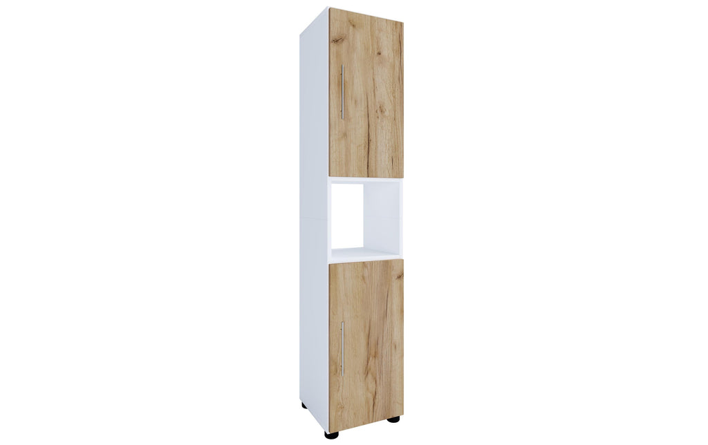 Badschrank Flandu 31 x 160 cm Braun/Grau von VCM