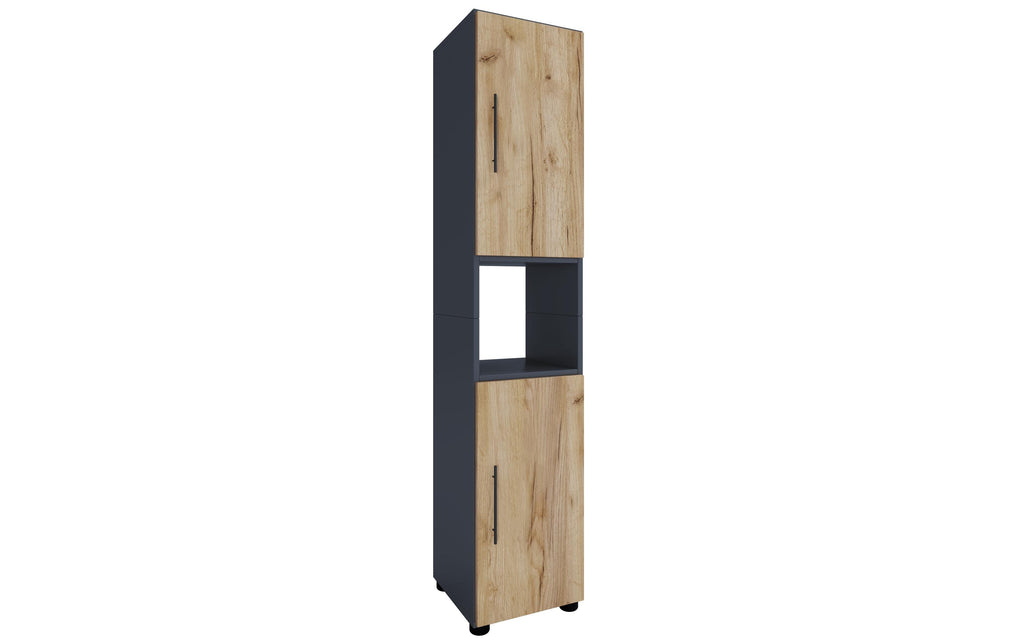 Badschrank Flandu 31 x 160 cm Braun/Grau von VCM