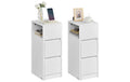 VASAGLE Nachttisch 2er Set 25 x 65 cm, Weiss