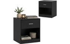 Nachttische 39x41 cm Weiss/Braun 2er Set relaxdays