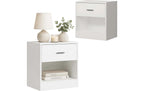 Nachttische 39x41 cm Weiss/Braun 2er Set relaxdays