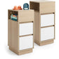 relaxdays Nachttisch 64 x 24 x 30 cm Weiss, 2er Set
