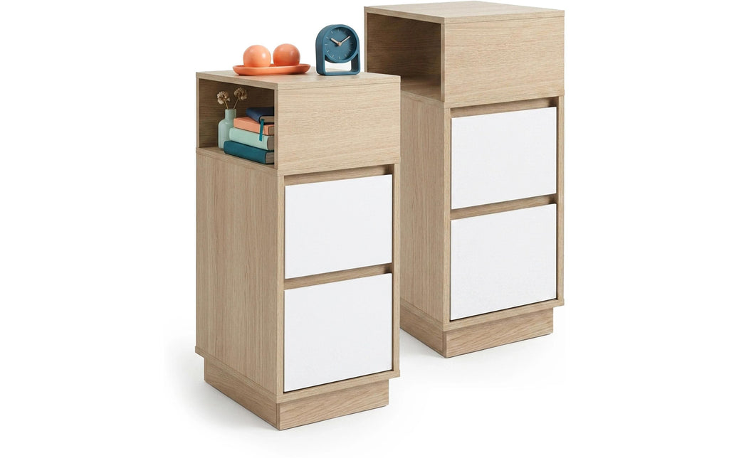 Nachttisch Weiss 24x64 cm 2er Set relaxdays