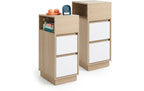 Nachttisch Weiss 24x64 cm 2er Set relaxdays