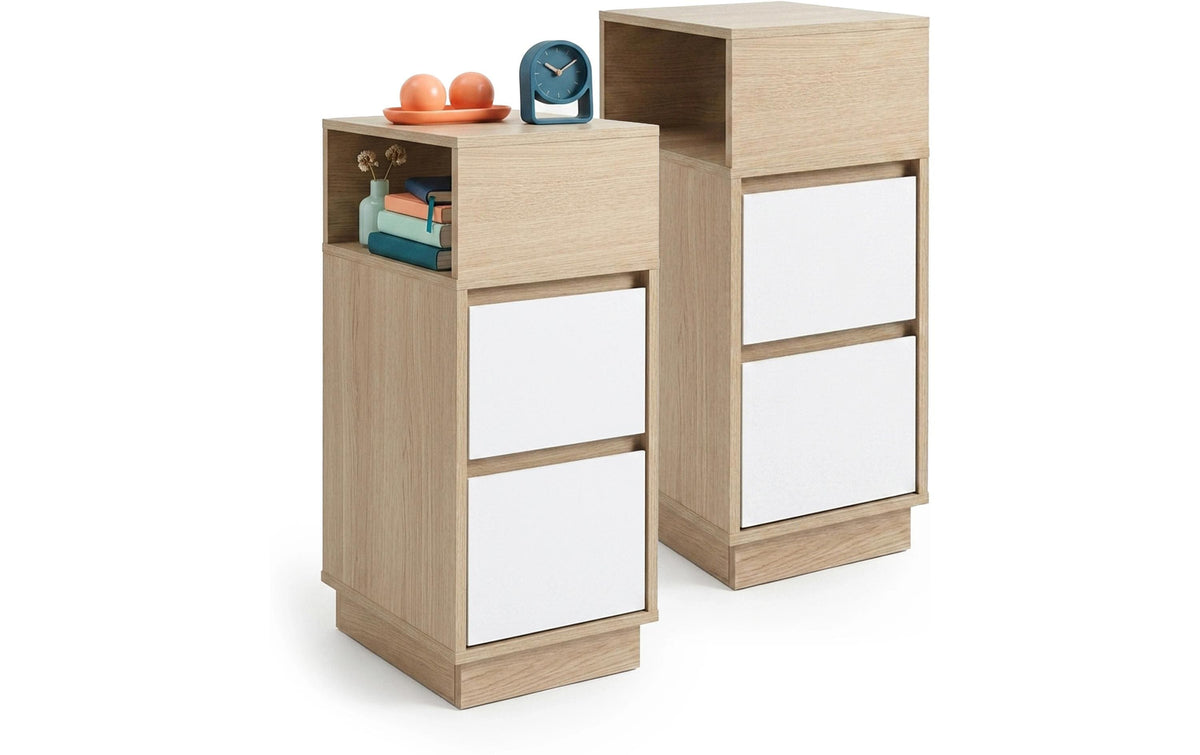 Nachttisch Weiss 24x64 cm 2er Set relaxdays